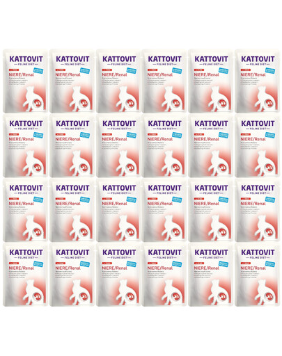KATTOVIT Feline Diet Niere/Renal Beef 24 x 85 g dla kotów w celu wsparcia funkcji nerek