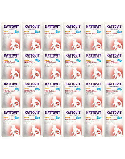 KATTOVIT Feline Diet Niere/Renal kurczak 24 x 85 g dla kotów aby wspierać nerki