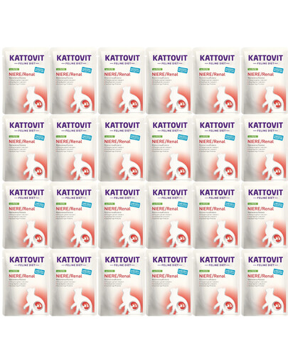 KATTOVIT Feline Diet Niere/Renal 24 x 85 g dla kotów aby wspierać nerki z indykiem