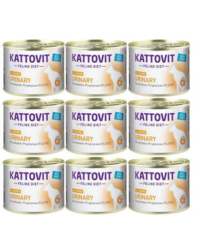 Kattovit Urinary Kurczak Dieta Dla Kotów,12x185g - mokra karma dla kotów z chorobami układu moczowego