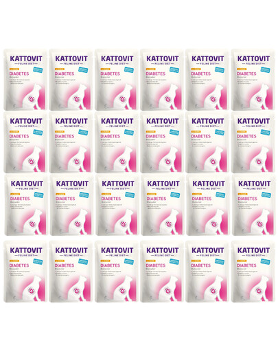 KATTOVIT Feline Diet Diabetes Chicken kurczak 24x85 g Dietetycznan karma dla kotów z cukrzycą