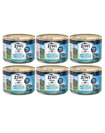 ZIWIPEAK Cat Mackerel&Lamb Makrela i jagnięcina 6x185 g - mokra karma dla kotów