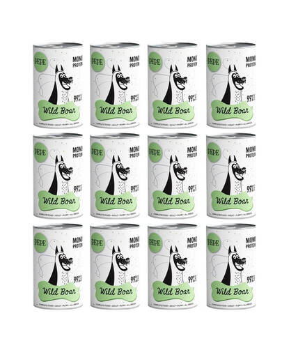 PAKA ZWIERZAKA PEPE Wild Boar 99% (dziczyzna) 12x400 g Monoproteinowa karma dla psów