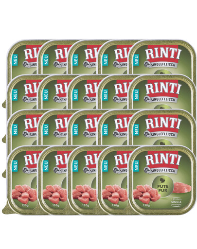 RINTI Singlefleisch Turkey z indykiem, 20x150 g - mokra karma dla dorosłych psów