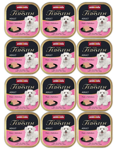 ANIMONDA Vom Feinsten Adult Turkey and Ham 12x150 g pasztet dla dorosłych psów z indykiem i szynką