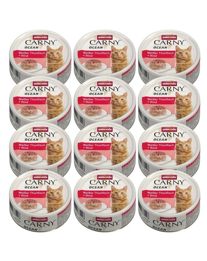 ANIMONDA Carny Ocean in Jelly z białym tuńczykiem i wołowiną 12x80g