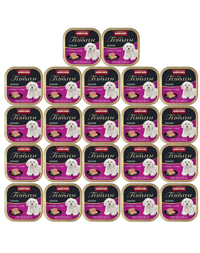 Animonda Vom Feinsten Senior mit Geflugel + Lamm 22x150 g - mokra karma dla starszych psów z drobiem i jagnięciną