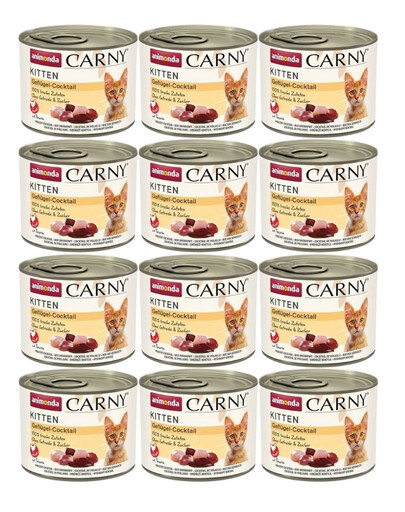 ANIMONDA Carny Kitten Poultry Cocktail mokra karma dla kociąt koktajl drobiowy 12x200 g