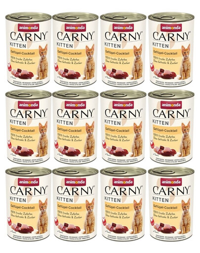 ANIMONDA Carny Kitten Poultry Cocktail karma mokra dla kociąt koktajl drobiowy 12x400 g