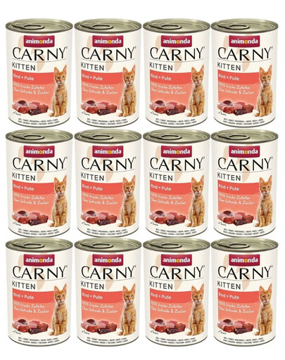 ANIMONDA Carny Kitten Beef amd Turkey mokra karma dla kociąt z wołowiną i indykiem 12x400 g
