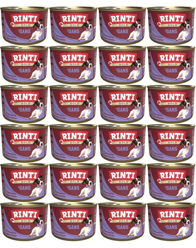 RINTI Gold Goose Mini 24x185 g Gęś mokra karma dla psów małych ras