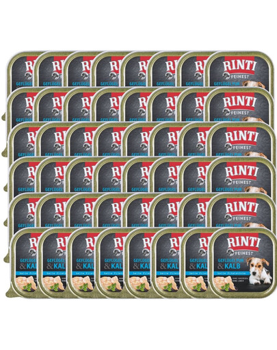 RINTI Feinest Poultry Pure&Veal 48x150 g Karma mokra dla psów Drób i cielęcina