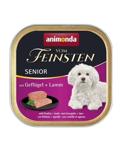 Animonda Vom Feinsten Senior mit Geflugel + Lamm 150 g - mokra karma dla starszych psów z drobiem i jagnięciną 150g