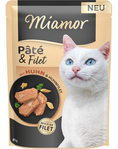 MIAMOR Pate & Filet Chicken 85 g mokra karma dla kotów z kurczakiem
