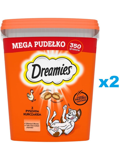 DREAMIES Mega Pudełko 2x350g Przysmak dla kota z pysznym kurczakiem
