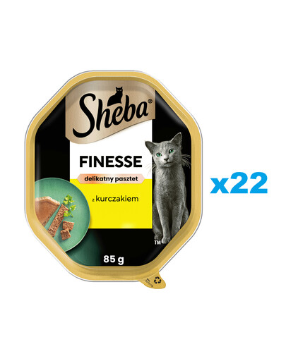 SHEBA Finesse tacka 22x85 g w pasztecie z kurczakiem
