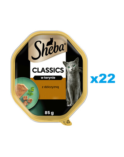 SHEBA Classics tacka 22x85 g w terynie z dziczyzną