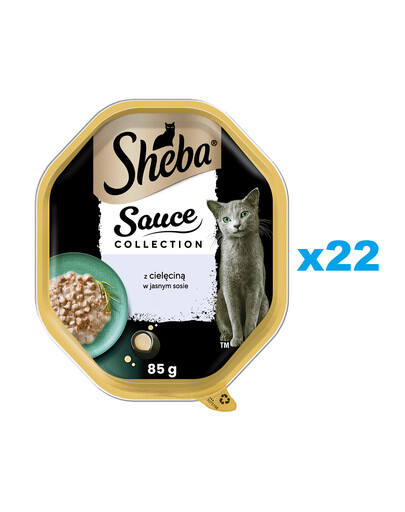 SHEBA Sauce Collection tacka 22x85 g w sosie kawałki z cielęciną