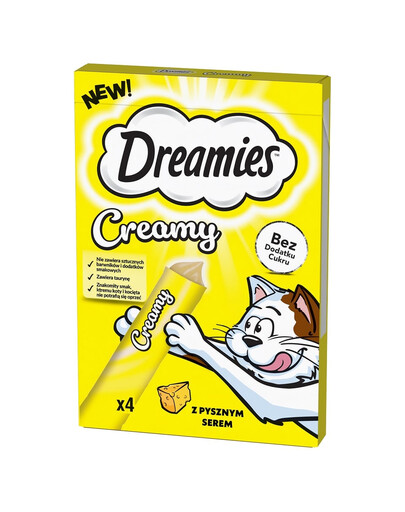 DREAMIES Creamy z serem 4x10 g karma uzupełniająca dla kotów