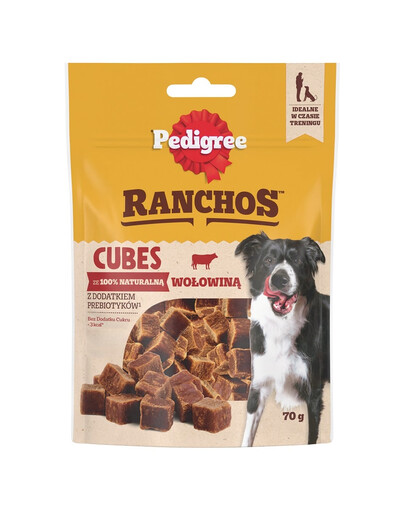 PEDIGREE Ranchos Cubes Wołowina karma uzupełniająca dla dorosłych psów 70 g