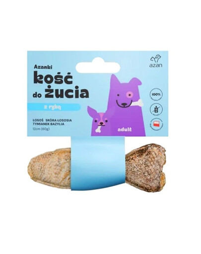 AZANKI Kość do żucia z łososiem dla psa Rybka 12cm