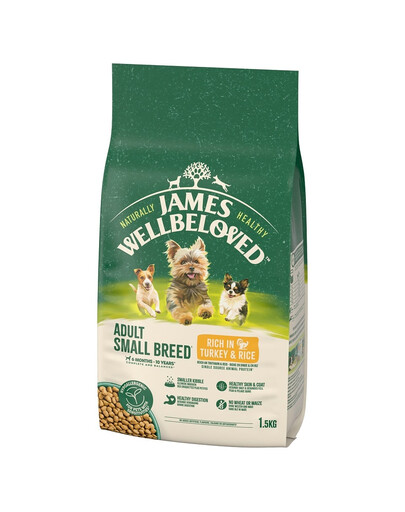 JAMES WELLBELOVED Dog Adult Small Indyka i ryż sucha karma dla dorosłych psów małych ras 1,5 kg