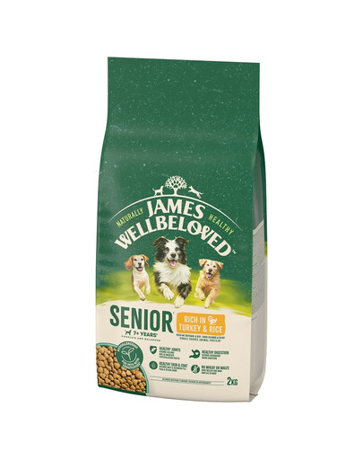 JAMES WELLBELOVED Dog Senior Indyk i ryż sucha karma dla starszych psów 2 kg