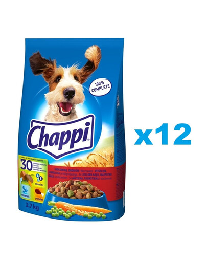 CHAPPI Wołowina i drób karma sucha dla psa 3x2.7 kg