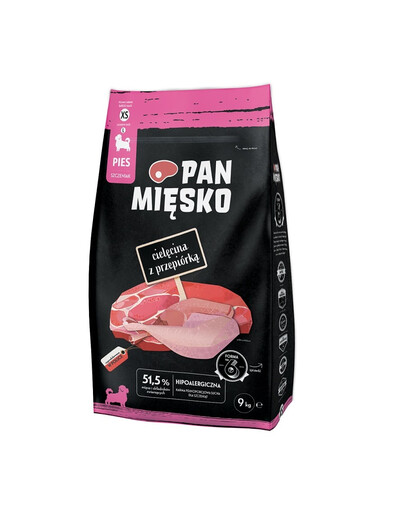 Cielęcina z przepiórką dla szczeniąt chrupki XS 9 kg