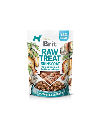 BRIT Raw Treat Skin Coat liofilizowany przysmak dla psa 40 g Ryba i kurczak z probiotykami