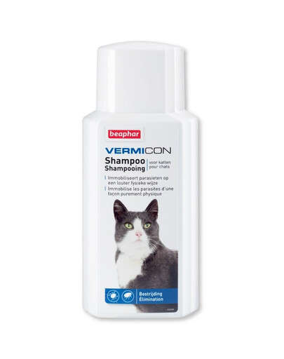 BEAPHAR Vermicon Szampon przeciw pchłom i kleszczom dla kotów 200 ml