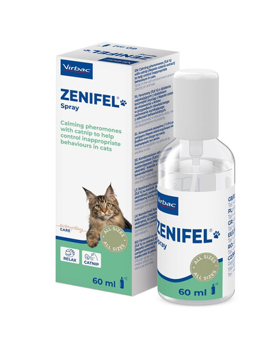 VIRBAC Zenifel spray 60 ml Feromony uspokajające z kocimiętką dla kotów