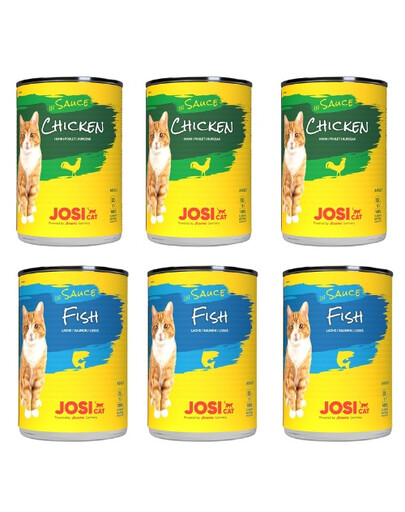 JOSERA JosiCat Mix smaków Ryba i kurczak 6x415g puszki w sosie dla dorosłego kota