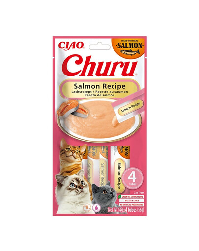 INABA Churu Cat Salmon Łosoś kremowy przysmak dla kota 4x14g