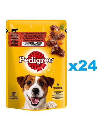 PEDIGREE z Wołowiną w Galaretce 24x100 g - mokra karma dla psów