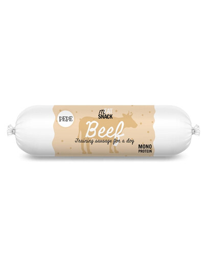 PAKA ZWIERZAKA PEPE Meat Snack Wołowina 5x200g Kiełbaska dla psa