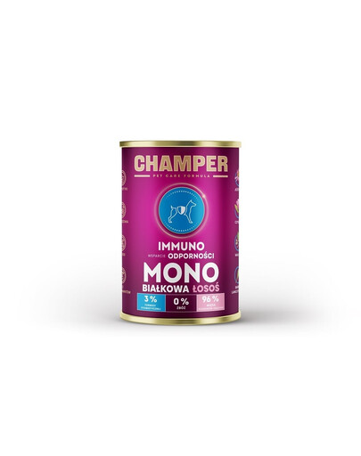 CHAMPER Immuno Salmon 400 g monobiałkowa karma z łososiem dla psa