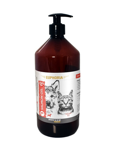 BIOFEED EUPHORIA Salmon Oil Naturalny olej z łososia dla psów i kotów 1 L