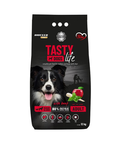 BIOFEED TASTY LIFE Premium with Beef Adult 12 kg dla psów średnich i dużych ras z wołowiną