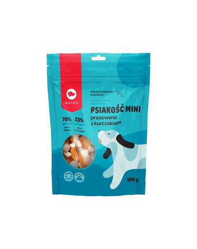 MACED KOŚĆ PRAS.Z KURCZAKIEM 6CM 500g - przysmak dla psów, 500g