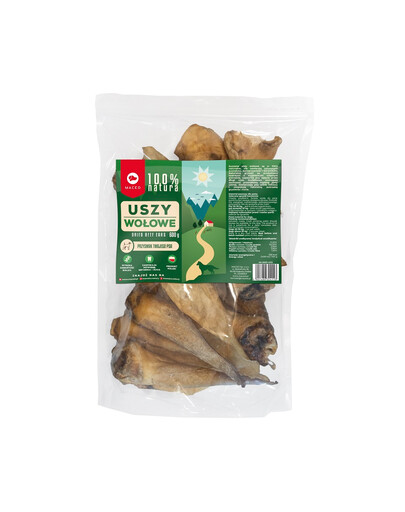 MACED 100% Natura Ucho wołowe 600 g - gryzak dla psa