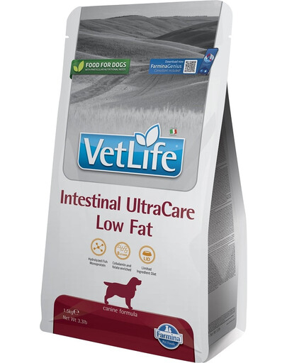FARMINA Vet Life Dog Intestinal Ultra Care Low Fat dietetyczna karma dla psów z zaburzeniami wchłaniania jelitowego 1,5 kg