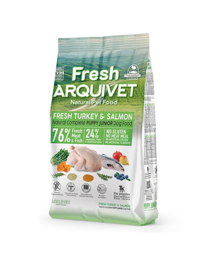 ARQUIVET Fresh Puppy Junior Indyk i łosoś 2,5 kg półwilgotna karma dla szczeniąt wszystkich ras