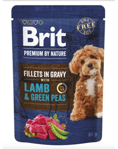 BRIT Premium By Nature Fillets in Gravy with Lamb and Green Peas 24x85g mokra karma z jagnięciną i zielonym groszkiem dla psów
