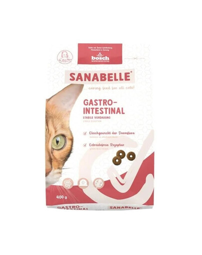 SANABELLE Gastrointestinal Wsparcie dla wrażliwego układu pokarmowego u kotów 400 g