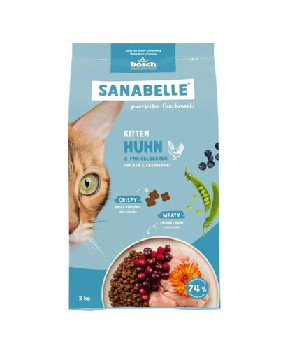 SANABELLE Kitten Kurczak Wsparcie dla rosnących kociąt oraz kotek ciężarnych i karmiących 2 kg