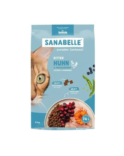 SANABELLE Kitten Kurczak Wsparcie dla rosnących kociąt oraz kotek ciężarnych i karmiących 8 kg