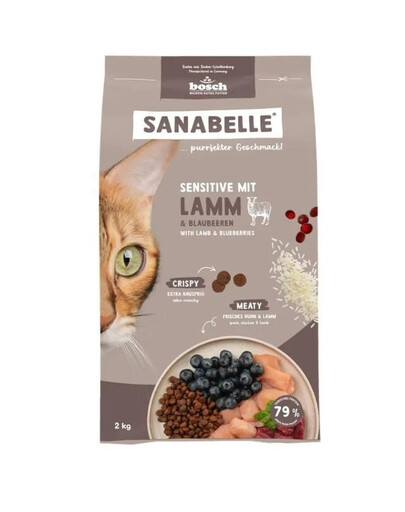 SANABELLE Sensitive Jagnięcina Wsparcie dla kotów o wrażliwym przewodzie pokarmowym 2 kg