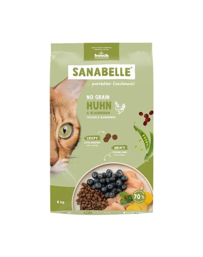 SANABELLE No Grain Chicken bezzbożowa karma dla kotów 8 kg