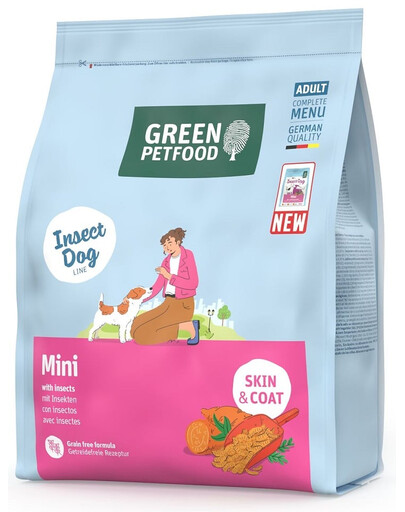 GREEN PETFOOD InsectDog Mini Skin and Coat dla małych psów 900g